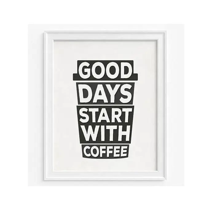 Good Ideas Start With Coffee saying Inspirational Quotes Natural Wood Vintage Wood Quote Frame