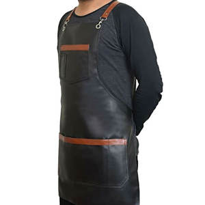 Delantal de Cuero de Último Diseño, Delantal de Cocina de Cuero Genuino de Alta Calidad con Logotipo Personalizado, Delantal de Cuero de Estilo Moderno para Hombre - Product Image 4