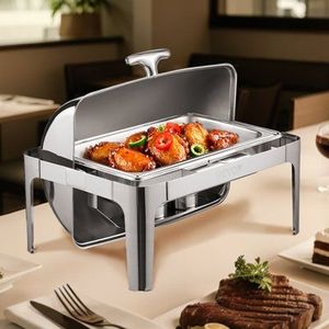 Recipiente para Buffet de Alta Calidad con Recubrimiento Dorado, Calentador de Alimentos de Acero Inoxidable con Tapa para Hotel, Hogar, Restaurante, Equipo de Catering - Product Image 1