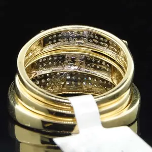 Anillo de Compromiso y Boda de Lujo Vintage con Moissanita, Plata de Ley 925, Chapado en Oro Blanco, Corte Brillante, para Mujer - Product Image 2