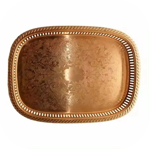 Bandeja Decorativa Moderna de Metal con Acabado Ovalado para Alimentos y Frutas, Bandeja de Exhibición de Metal para Tiendas, Fiestas y Hogar, Bandeja de Servicio de Metal para el Hogar - Product Image 6