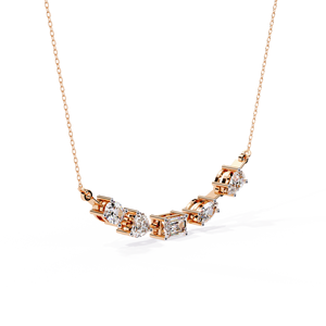 Collar de Diamantes Cultivados en Laboratorio en Oro Rosa, con Múltiples Piedras Ovaladas, en Forma de Pera, Redondas y Esmeralda, para Mujer - Product Image 1