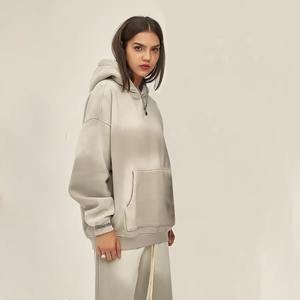 Vente Flash : Haut de survêtement tendance pour femme, décontracté, hiver, effet délavé, respirant, 100 % coton, motif uni - Product Image 3