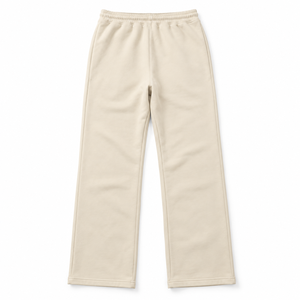 <b>Men's</b> Beige Sweatpants Loose Fit <b>Elastic</b> <b>Waist</b> Drawstring Casual <b>Trousers</b> with Side Pockets - Product Image 2