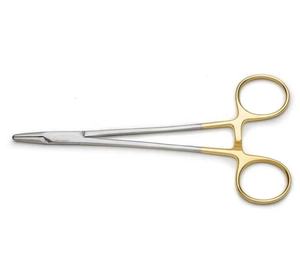 Pince porte-aiguille professionnelle 14-cm pince à Suture chirurgicale demi or pince à salle d'opération chirurgicale en acier allemand - Product Image 6