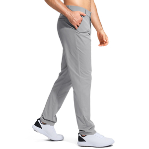 Pantalon de golf gris en toile pour homme, séchage rapide, coupe droite, évacuation de l'humidité, braguette zippée, léger, vêtement de sport pour adultes - Product Image 6