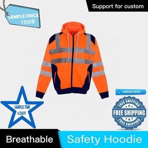 Chaqueta con Capucha y Cremallera Frontal Reflectante de Alta Visibilidad para Hombre, Impermeable, de Secado Rápido y Transpirable, Ropa de Trabajo para Construcción - Product Image 3
