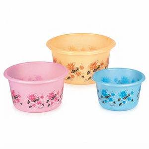 Bac de Rangement Rond Classique en Plastique PP Écologique pour Cuisine, Salle de Bain et Rangement Floral Domestique - Product Image 4