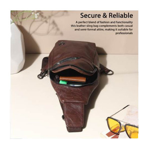 Sac bandoulière multifonctionnel Liviya modèle 140 en cuir PU, étanche, pour voyage d'affaires, avec logo personnalisé - Product Image 4