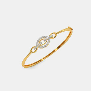 Brazalete Abierto de Oro con Diamantes en Forma de Infinito - Product Image 3