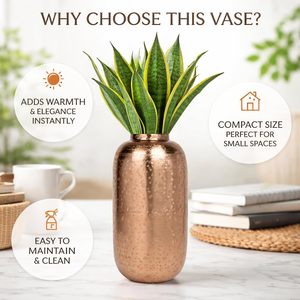 <b>Flower</b> Vase for Fresh & <b>Artificial</b> <b>Flowers</b> Copper Color Display <b>Flower</b> Vase Top Trending Decorative Floor Table Decor Available - Product Image 6