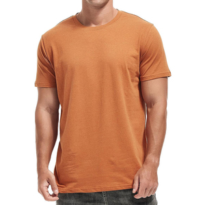 T-shirt pour homme bleu clair à col rond et manches courtes, coupe ajustée, 100% coton jersey, couleur unie, respirant, design tricoté - Product Image 6