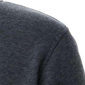 Veste en jean unisexe gris foncé zippée en polaire, à capuche, décontractée, coupe ajustée, respirante, style sportif, pour l'automne, en polyester tricoté, couleur unie - Product Image 4