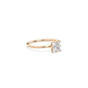 REYES Princess Cut 0.9 Carat Moissanite Single Stone Solitaire <b>Ring</b> in 925 Sterling Silver Rose Gold Plated Wholesale Jewelry - Product Image 3