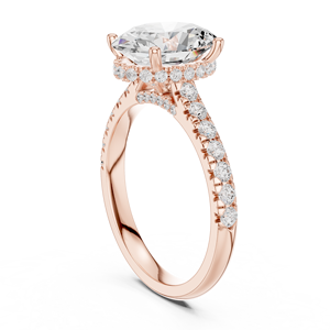 Componente de Anillo Halo de Corte Ovalado Personalizado, Configuración de Anillo con Gema Redonda de Múltiples Tamaños, Diseño de Anillo en Fase Pre-Producción - Product Image 3