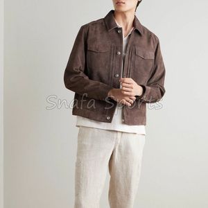 Camisa de Cuero de Gamuza Vintage de Diseño, Camisa de Cuero con Logotipo Personalizado, Ropa de Moda, Camisa de Cuero de Gamuza para Hombre - Product Image 2