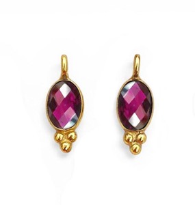 Handmade <b>Ruby</b> Quartz 6x4 MM Oval Bezel Gemstone Charms Pendant - Product Image 1