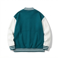 Veste universitaire pour homme, style classique Letterman, vêtement d'extérieur décontracté, col rabattu, fermeture éclair sur le devant, chaud, streetwear quotidien, 100% laine
