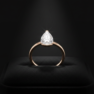 Bague solitaire en or 14 carats avec diamant de laboratoire taille poire couleur E pureté VVS1 certifié IGI, sertie à griffes, pour femme, mariage et fiançailles - Product Image 6