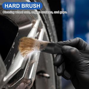 Kit d'outils de lavage de voiture pour toutes surfaces extérieures, avec brosse à poils souples et rigides pour jantes, pneus et tapis - Product Image 6