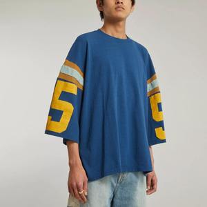 เสื้อเจอร์ซีย์อเมริกันฟุตบอลทรงโอเวอร์ไซส์ ยูนิเซ็กซ์ พิมพ์ลาย สไตล์ฮิปฮอป ผ้าฝ้าย 100% คอทรงโอ รับสกรีนโลโก้ สวมใส่สบาย ระบายอากาศได้ดี สไตล์วินเทจ - Product Image 4