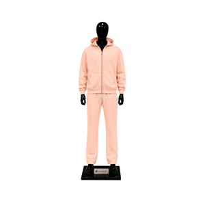 Conjunto Deportivo Personalizado Color Rosa Melocotón para Hombre, Sudadera con Cierre y Pantalones Jogger, Venta al Por Mayor, Ropa Deportiva Informal de Felpa - Product Image 1