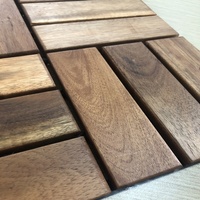 Dalles de terrasse modernes et écologiques en bois d'acacia certifié, base en plastique vierge PPCO, résistantes aux intempéries, revêtement de sol antidérapant