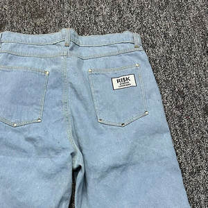 Envío Rápido, Shorts de Mezclilla Rectos de Verano, Estilo Urbano, Personalizados, Holgados, Desgastados, de Algodón Lavado, Bordados - Product Image 5