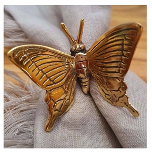 Nouveauté en stock, porte-serviettes en aluminium doré en forme de feuille pour mariage, dîner, fête d'anniversaire, décorations de table - Product Image 2