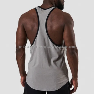 Wholesale Breathable Sleeveless Casual Cotton Polyester Tank Top Custom Logo <b>Print</b> Plus Size Men's Neck Cut Regular Plus Size - Product Image 4