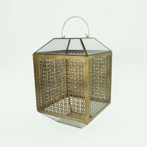 Portavelas Cuadrado de Latón y Vidrio, Elegante Linterna Decorativa Negra para Decoración Moderna del Hogar, la Mejor Linterna para Regalo - Product Image 4