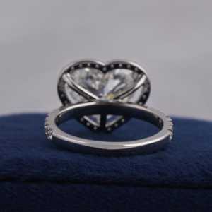 Anillo de Diamantes de 2 Quilates con Corte Corazón, Cultivado en Laboratorio, Certificado por IGI, Oro Blanco de 9K, Color VS1 FG, Joyería Fina de Compromiso para Mujer - Product Image 4