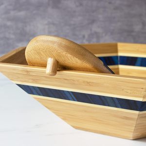 Saladiers en bambou de haute qualité avec poignées, écologiques, multicolores, pour fêtes, vente en gros, ustensiles de cuisine pour desserts - Product Image 5