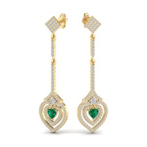 REYES Sparking 925 Sterling <b>Silver</b> Moissanite Wedding Party Wear <b>Earrings</b> For Women Heart Shape Emerald Gemstone <b>Drop</b> Jewelry - Product Image 6