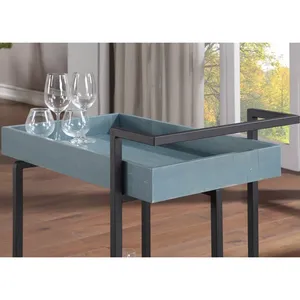 Modern Rolling Serving Cart with Wheels 28 L x 18 W x 31-3/4 H Inch Metal <b>Trolley</b> for Home <b>Bar</b> Restaurant Events - Product Image 3