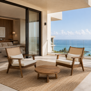 Ensemble de chaises longues modernes en teck massif avec meubles de patio en rotin pour hôtel, villa, complexe hôtelier, jardin - Fabricant - Product Image 5