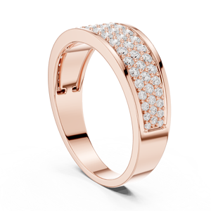 Bague pour homme en or rose 18 carats avec diamant de laboratoire Monarch Ice, style Prestige Brilliance, Urban Crown Pave, Noble Band - Product Image 2