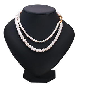 Collar de Perlas de Agua Dulce de 8-9 mm de Zhuji Jewelry Wholesale, Cadena de Suéter de Doble Capa Genuina para Mamá y Abuela, Collar de Perlas 2 en 1 - Product Image 5