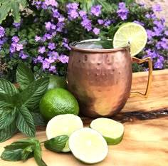 Hammered copper mug set amber rainforest drink cups reusable premium beverage serving mugs durable finish - Product Image 2