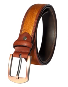 Cinturones de Lujo Hechos a Mano, Cinturón Vaquero Occidental de Cuero Genuino con Diseño de Pelo, Fabricante y Mayorista - Product Image 6