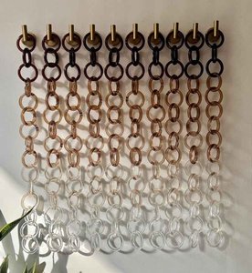 Décoration murale suspendue en chaîne acrylique, maillons ronds, design minimaliste, dégradé multicolore - Product Image 4