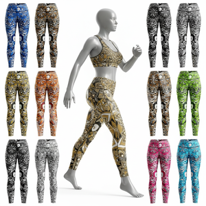 100% High Quality Polyester Fabric Custom Printed Yoga <b>Leggings</b> for <b>Women</b> Seamless Stretch Fitness Gym Running Quick Dry Pants - Product Image 1
