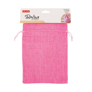 Set di 3 Sacchetti Regalo Ilan Rosa 10x15 Cm in Finta Iuta per Regali - Product Image 2