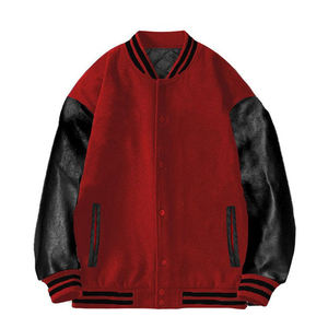 Manufacturer Custom High Quality Unisex Basketball Letterman Jacket 100% Cotton Embroidery Leather Sleeve Winter Jacket for Men - Product Image 2
