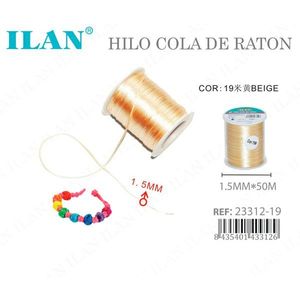Cordoncino beige ILAN Hilo Cola De Raton 1,5 mm x 50 m per la creazione di gioielli - Product Image 3