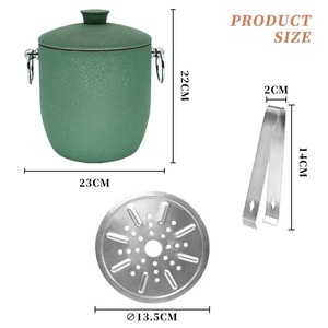 Green <b>plastic</b> layer with stainless steel interior coating beautiful champagne ice bucket perfect for personal & commercial use - Product Image 3