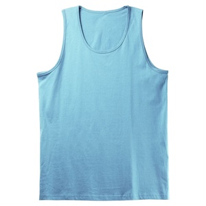 <b>Men's</b> 100% Combed Cotton <b>White</b> Knitted Eco-Friendly Fitness Bodybuilding Tank Tops Summer Gym Training <b>Vest</b> String Singlet - Product Image 1