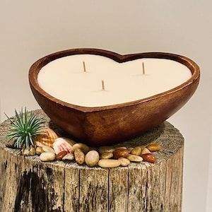 Bol à bougie en bois fait main pour la maison, les mariages, les événements, les cadeaux – Bol à bougie solide en bois naturel pour la table et l'aromathérapie - Product Image 3