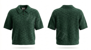 Polo en mohair à manches courtes avec logo personnalisé de haute qualité à 100 %, style tendance, confortable, vente en gros de polos - Product Image 5