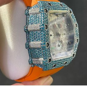Reloj de Diamantes Cultivados en Laboratorio Personalizado de Alta Calidad Estilo Hip Hop para Hombre, Reloj de Diamantes VVS para Regalo - Product Image 6